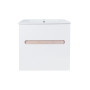 Комплект Qtap Virgo 600х580х437 White/Whitish oak тумба підвісна + раковина урізна  QT1872TPА6013060CW