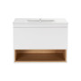 Комплект Qtap Robin 800х580х437 White/Whitish oak тумба підвісна + раковина урізна QT1372TPВ8001WWO