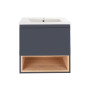 Комплект Qtap Robin 600х580х437 Graphite/Whitish oak тумба підвісна + раковина урізна QT1372TPВ6002GWO