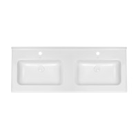 Раковина двойная Qtap Albatross 1210х467х195 White с донным клапаном QT0111FL8167GW