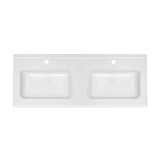 Раковина подвійна Qtap Albatross 1210х467х195 White з донним клапаном QT0111FL8167GW