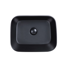 Раковина Qtap Scorpio 450х390х120 Matt black з донним клапаном QT14112242MBMB