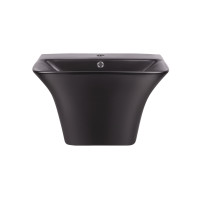 Раковина підвісна моноблок Qtap Crow 600х430х385 Matt black з донним клапаном QT0511G835MB