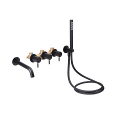 Змішувач прихованого монтажу для ванни Qtap Scorpio 3350105GB для трьох споживачів