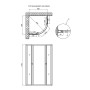 Душова кабіна Lidz Wieza SC80x80.SAT.MID.L, скло Linie 4 мм без піддона