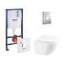 Набір інсталяція 4 в 1 Grohe Rapid SL 38772001 + унітаз з сидінням Qtap Robin QT1333046ERW
