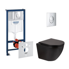 Набір інсталяція 4 в 1 Grohe Rapid SL 38721001 + унітаз з сидінням Qtap Robin QT1333046ERMB
