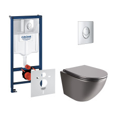 Набір інсталяція 4 в 1 Grohe Rapid SL 38721001 + унітаз з сидінням Qtap Robin QT1333046ENRMB