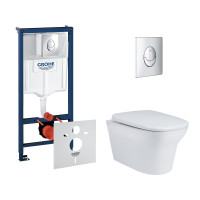 Набір інсталяція 4 в 1 Grohe Rapid SL 38721001 + унітаз з сидінням Qtap Gemini QT25332614EW