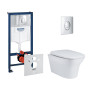 Набір інсталяція 4 в 1 Grohe Rapid SL 38721001 + унітаз з сидінням Qtap Gemini QT25332614EW