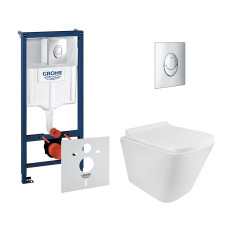 Набір інсталяція 4 в 1 Grohe Rapid SL 38721001 + унітаз з сидінням Qtap Tern QT1733052ERW