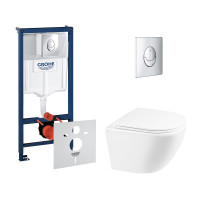 Набір інсталяція 4 в 1 Grohe Rapid SL 38721001 + унітаз з сидінням Qtap Robin QT1333046ENRW
