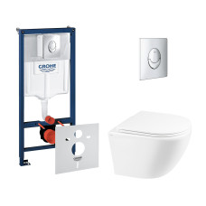 Набір інсталяція 4 в 1 Grohe Rapid SL 38721001 + унітаз з сидінням Qtap Robin QT1333046ENRW