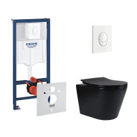 Набір інсталяція 4 в 1 Grohe Rapid SL 38722001 + унітаз з сидінням Qtap Scorpio QT1433053ERMB