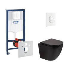 Набір інсталяція 4 в 1 Grohe Rapid SL 38722001 + унітаз з сидінням Qtap Robin QT13332141ERMB