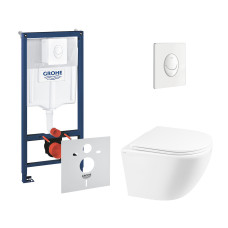 Набір інсталяція 4 в 1 Grohe Rapid SL 38722001 + унітаз з сидінням Qtap Robin QT1333046ERW