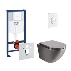 Набір інсталяція 4 в 1 Grohe Rapid SL 38722001 + унітаз з сидінням Qtap Robin QT1333046ENRMB