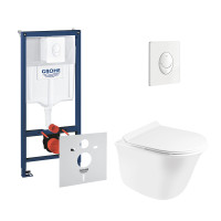 Набір інсталяція 4 в 1 Grohe Rapid SL 38722001 + унітаз з сидінням Qtap QtapVirgo QT1833051ERW
