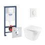 Набір інсталяція 4 в 1 Grohe Rapid SL 38722001 + унітаз з сидінням Qtap QtapVirgo QT1833051ERW