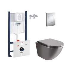 Набір інсталяція 4 в 1 Grohe Rapid SL 3884000G + унітаз з сидінням Qtap Robin QT1333046ENRMB