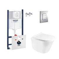 Набір інсталяція 4 в 1 Grohe Rapid SL 3884000G + унітаз з сидінням Qtap Virgo QT1833051ERW