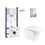 Набір інсталяція 4 в 1 Grohe Rapid SL 3884000G + унітаз з сидінням Qtap Virgo QT1833051ERW