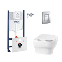 Набір інсталяція 4 в 1 Grohe Rapid SL 3884000G + унітаз з сидінням Qtap Aries QT0333063ERW