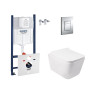 Набір інсталяція 4 в 1 Grohe Rapid SL 3884000G + унітаз з сидінням Qtap Crow QT05335170W