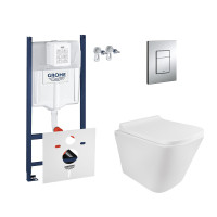 Набір інсталяція 4 в 1 Grohe Rapid SL 3884000G + унітаз з сидінням Qtap Tern QT1733052ERW