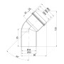 Коліно ПВХ каналізаційне 50, 45°