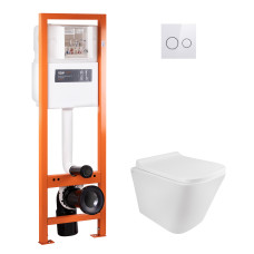 Набір Qtap інсталяція 4 в 1 з панеллю змиву Nest (QT0233M370 + QT0211P01V1176W) + унітаз з сидінням Tern QT1733052ERW