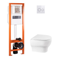 Набір Qtap інсталяція 4 в 1 з панеллю змиву Nest (QT0233M370 + QT0211P01V1176W) + унітаз з сидінням Aries QT0333063ERW