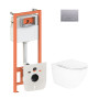 Набір Qtap інсталяція 4 в 1 з панеллю змиву Nest (QT0133M425 + QT0111M08382SAT) + унітаз з сидінням Robin QT13332141ERW