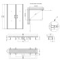 Набор Qtap душевая кабина Gemini CRM1018RC6 100х80 см, стекло Clear 6 мм + трап линейный Dry FB304-600 с сухим затвором и нержавеющей решеткой 600х73 мм