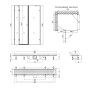 Набор Qtap душевая кабина Capricorn CRM1018RC6 100х80, стекло Clear 6 мм + трап линейный Dry FB304-600 с сухим затвором и нержавеющей решеткой 600х73 мм