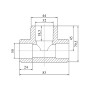 Тройник PPR Blue Ocean 50х32х50 редукционный