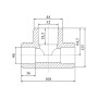 Тройник PPR Blue Ocean 90х32х90 редукционный