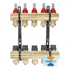 Колектор теплої підлоги в зборі Wezer WF-5B з витратомірами