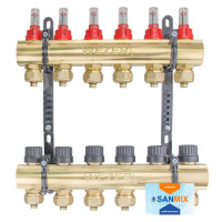 Колектор теплої підлоги в зборі Wezer WF-6B з витратомірами