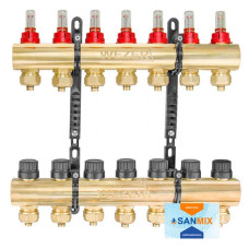Колектор теплої підлоги в зборі Wezer WF-7B з витратомірами