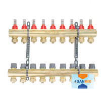 Колектор теплої підлоги в зборі Wezer WF-9B з витратомірами