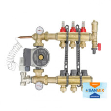 Колектор в зборі з насосом для теплої підлоги Wezer WF-3B кутовий
