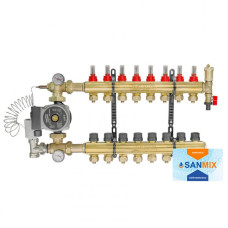Колектор в зборі з насосом для теплої підлоги Wezer WF-8B кутовий