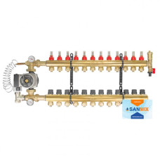 Колектор в зборі з насосом для теплої підлоги Wezer WF-12B кутовий