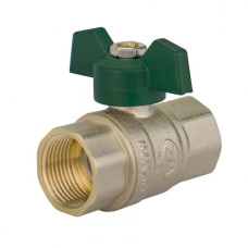 Кран кульовий 1/2 Wezer ВВ метелик нікельований