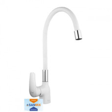 Змішувач для кухні Frap F4453-03 з гнучким зливом білий
