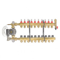 Колектор в зборі з насосом для теплої підлоги Wezer WF-10B кутовий